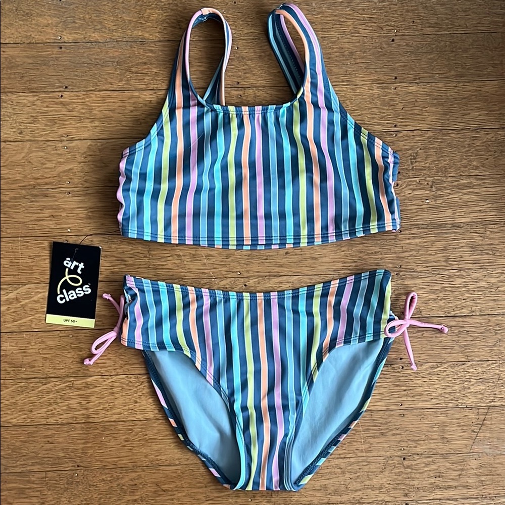 Art Class Striped Bikini Set
